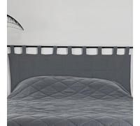 LINDER Tête de lit en tissu rembourré - Tissu tissé et teint en France - Finition Patte - Couleur grise - Dimensions 160 x 70 cm - 100% lin et ouate 100% polyester - Collection LIBECCIO