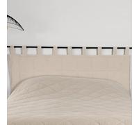 LINDER tête de lit en tissu ouatiné - Tissé et teint en France - Finition à pattes - Coloris lin - Dimensions 160x70cm - Tissu 100% lin et ouate 100% polyester - Collection LIBECCIO