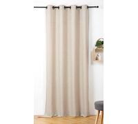 LINDER Voilage au Toucher Duveteux Aspect Fourrure - Style Nature - Finition Œillets Canon de Fusil - Coloris Beige Laine -Dimensions 145x240cm - 100% Polyester - Collection Maureen