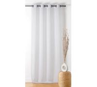 LINDER - Voilage Bouclette - Finition Œillets Couleur Canon de Fusil - Coloris Blanc Neige - 140x240cm - 100% Polyester - Collection Boucline