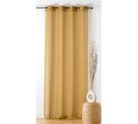 LINDER - Voilage Bouclette - Finition Œillets Couleur Canon de Fusil - Coloris Miel - 140x240cm - 100% Polyester - Collection Boucline