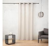 LINDER Voilage Maille ajouré - Style Rétro - Coloris Blanc Cassé - Finition œillets Canon de Fusil - Dimensions 140x260cm - 100% Polyester - Collection Luna