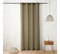 Linder Voilage uni Aspect Filet - Style épuré - Coloris Vert Olivier - Finition œillets Canon de Fusil - Dimensions 150x280cm - 100% Polyester - Collection Sperone