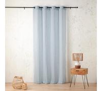 LINDER Voilage uni - Tissé et Teint en France - Style Naturel - Coloris Bleu Glacier - Finition œillets Canon de Fusil - Dimensions 160x260cm - 60% Polyester 40% Coton - Collection Cotelia