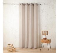 LINDER Voilage uni - Tissé et Teint en France - Style Naturel - Coloris Lin - Finition œillets Canon de Fusil - Dimensions 160x260cm - 60% Polyester 40% Coton - Collection Cotelia