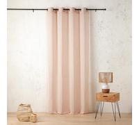 LINDER Voilage uni - Tissé et Teint en France - Style Naturel - Coloris Rose Quartz - Finition œillets Canon de Fusil - Dimensions 160x260cm - 60% Polyester 40% Coton - Collection Cotelia