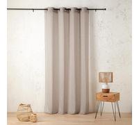 LINDER Voilage uni - Tissé et Teint en France - Style Naturel - Coloris Taupe - Finition œillets Canon de Fusil - Dimensions 160x260cm - 60% Polyester 40% Coton - Collection Cotelia