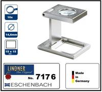 LINDNER 7176 Compte-fils Loupe Métal Sur Pied 10x 14,6 mm Argent
