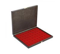 LINDNER Coffret numismatique Bois Massif Carus-1 avec Un Plateau Rouge foncé pour 54 Monnaies de Ø 25,75 mm, par ex. pour Monnaies 2 Euro