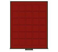 LINDNER Das Original Box Monnaies FUMÉ à 30 alvéoles carrés pour Monnaies/Capsules jusqu'à Ø38 mm