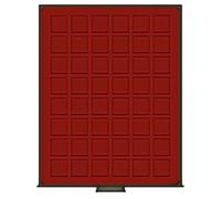 LINDNER Das Original Box Monnaies FUMÉ à 48 alvéoles carrés pour Monnaies/Capsules jusqu'à Ø 28 mm