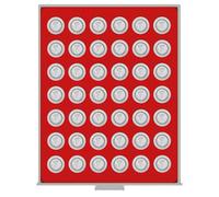 LINDNER Das Original Box Monnaies Standard à 42 alvéoles Ronds pour Monnaies Ø 29,5 mm, par ex. pour Les pièces de Collection allemandes de 10EUR avec polymère