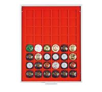 LINDNER Das Original Box pour Capsules de Champagne - Gris/Plateau Rouge Vif