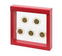 LINDNER Das Original Cadre Collection Nimbus 150, Dimensions Cadre intérieur 150 x 150 mm, Design Croco, Rouge