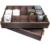 LINDNER Das Original Coffret en Bois pour étuis numismatiques 50x50 mm, Capsules CARRÉE, étuis numismatiques Rebeck Coin L