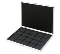 LINDNER Das Original Coffret numismatique ALU pour 20 Etuis numismatiques 50x50 mm/Capsules CARRÉE/OCTO - avec Plateau Noir - ÉDITION SPÉCIALE