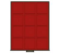 LINDNER Das Original d-Box FUMÉ à 12 alvéoles carrés 66 x 66 mm pour Monnaies/médailles et Autres Objets de Collection