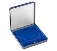 LINDNER Das Original Écrin Monnaie avec Plateau Velours Bleu pour Monnaies/Capsules jusqu'à Ø ext. 50 mm