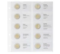 LINDNER Das Original Feuille numismatique pré-imprimée Karat pour 2 Euro commémoratives - chronologique : Lettonie 2023 - Croatie 2023