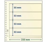 LINDNER Das Original Feuilles Neutres-T à 4 Poches: 53 mm - Paquet de 10