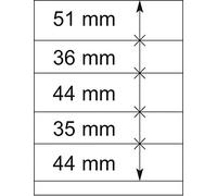 LINDNER Das Original Feuilles Neutres-T à 5 Poches: 44 mm - Paquet de 10