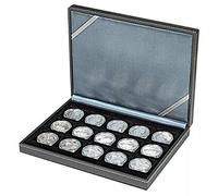 LINDNER Das Original NERA XM-Coffret numismatique avec 15 alvéoles carrés pour Monnaies/Capsules jusqu'à Ø ext. 40 mm