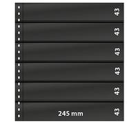 LINDNER Das Original Omnia-Feuille de classement à 6 Bandes (43 mm) par Page, Noire, Paquet de 10