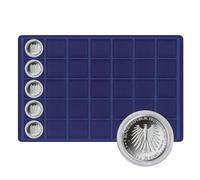 LINDNER Das Original Plateau pour 35 Monnaies jusqu'à 39 mm Ø, Bleu foncé