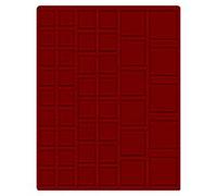 LINDNER Das Original Plateau Velours Rouge foncé à 45 alvéoles carrés pour Monnaies/Capsules jusqu'à Ø 24, 28, 39 et 44 mm