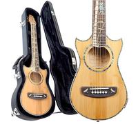 Lindo Bamboo Voyager V2 Guitare électro-acoustique de voyage avec étui rigide (cordes en acier)