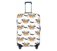 Lindo Halloween Corgi Housses de bagages de voyage élastiques pour valises de protection pour bagages de 45 à 32 cm, Noir, Mediano