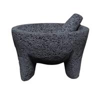 Lindo Mortier et Pilon Mexicain Fait à la Main avec Lave de qualité supérieure Idéal pour Les Herbes, Les épices, Les pilules, la Poudre de Pesto, la Pierre volcanique 22,9 cm