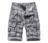 LindoMaker Short cargo pour homme - Taille élastique - Léger - Séchage rapide - Coupe décontractée, 63-Gris, 3XL
