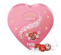 Lindt - Boîte Coeur LINDOR - Chocolat au Lait, Noisettes et Double Chocolat- Coeur fondant, 160g