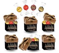LINDOR de LINDT | 6 Petites Boites Cuivre/Noir garnies d' un Assortiment de 4 chocolats | A Offrir à Noël ou en Fin d'Année