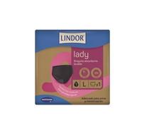 Lindor Lady Culotte pour menstruation et perte d'urine lavable, sous-vêtement menstruel, taille L, absorption de 4 tampons, lavable à 60 °C, sans biocide, certifié Oeko-Tex, passe au sèche-linge, noir
