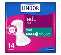 Lindor Lady - Lot de 14 serviettes hygiéniques pour femme avec perte d'urine, maxi, protections et absorbeurs pour incontinence