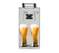 Lindr Distributeur de bière avec refroidissement, refroidisseur de débit de bière, contact 40/K de Lindr, tireuse à bière refroidie, puissante tireuse à bière, 2 voies, 50 litres/h, Green Line