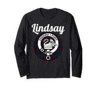 Lindsay Clan Tartan avec Blason écossais Manche Longue