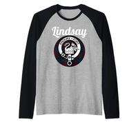 Lindsay Clan Tartan avec Blason écossais Manche Raglan