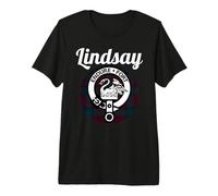 Lindsay Clan Tartan avec Blason écossais T-Shirt Haut de Gamme