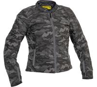 Lindstrands Fryken Camo Veste textile de moto pour dames, noir-gris, taille 44 pour femmes