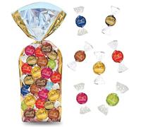 LINDT - 40 bouchées LINDOR Blanc, Noir et Lait - Sachet 500 g