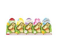 Lindt - Barette de 5 Mini-moulages LAPIN OR - Chocolat au Lait, 50g