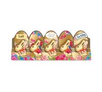 Lindt - Barette de 5 Mini-moulages LAPIN OR Edition Fleurs - Chocolat au Lait - Idéal pour Pâques, 5x10g