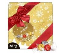 Lindt - Boîte Cadeau LINDOR - Assortiment de Chocolats au Lait, Noirs et Blancs - Cœur Fondant - Idéal pour Noël, 287g