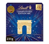 Lindt - Boîte CHAMPS-ÉLYSÉES Édition Arc Assorti - Assortiment de Chocolats au Lait, Noirs et Blancs - Pralinés, Croustillants et Onctueux - Idéal pour Noël, 231g