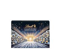 Lindt - Boîte CHAMPS-ÉLYSÉES Édition Enneigée - Assortiment de Chocolats au Lait, Noirs et Blancs - Pralinés, Croustillants et Onctueux - Idéal pour Noël, 395g