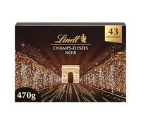Lindt - Boîte CHAMPS-ÉLYSÉES Noir - Assortiment de Chocolats Noirs - Pralinés, Croustillants et Onctueux -Idéal pour Noël, 470g