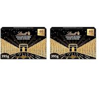 Lindt - Boîte CHAMPS-ÉLYSÉES Noir Intense - Assortiment de Chocolats Noirs de 45% à 85% de taux de Cacao - Intenses, Croustillants et Onctueux - Idéal pour Noël, 395g (Lot de 2)